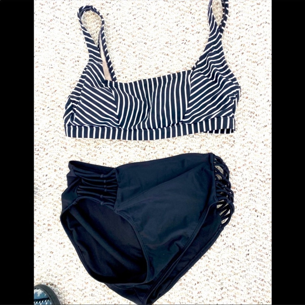 Bikini  cute top with lining & hi rise bottoms